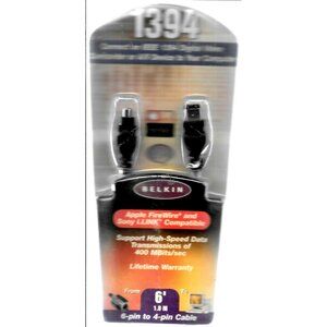 Belkin 6 IEEE 1394 FireWire & iLink 6-Pin to 4-Pin Cable TH-464